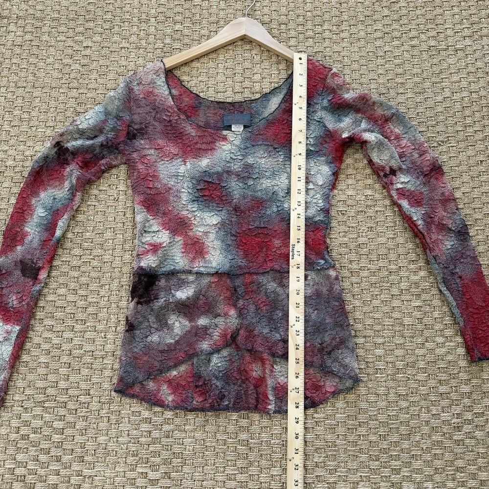 Vintage Aida Dalati Y2K Sheer Burnout Mesh Top Women’s Size Medium - Picture 12 of 13